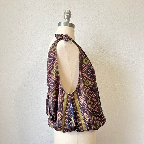 FREE PEOPLE Tied To You Tank Top Multicolor Floral Surplice V-Neck Boho - Picture 4 of 10